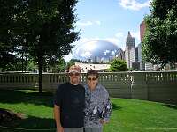 Scott and Mom at The Bean, Chicago, Il. The Bean is in Chicago's newly opened, Millennium Park on the north east side of the park.