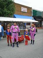 Just your everyday Superman family at the Superman Festival in Metropolis, Illinois