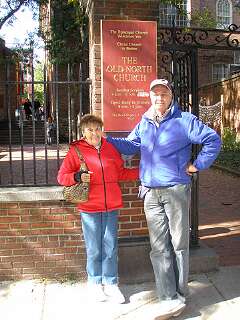 M&D in Boston at the entry to Old North Church.